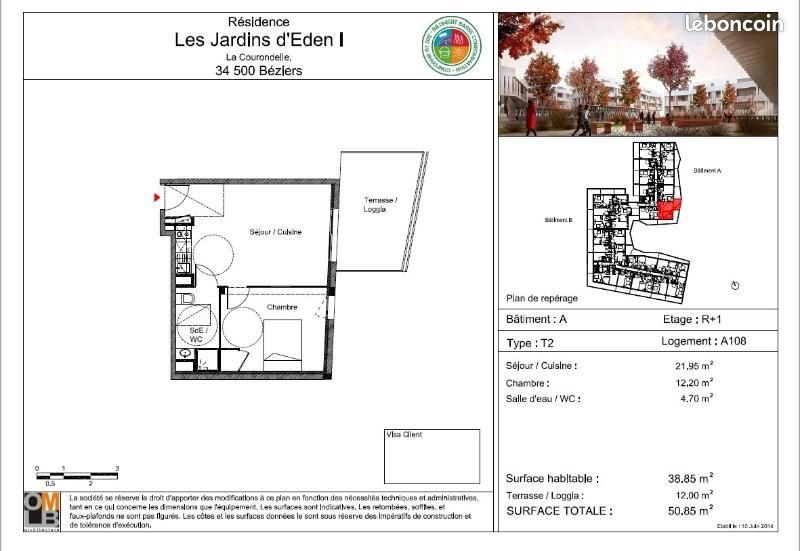 Appartement à louer, 39m², Béziers