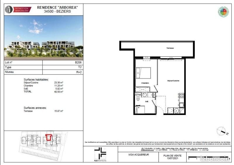 Appartement à louer, 41m², Béziers