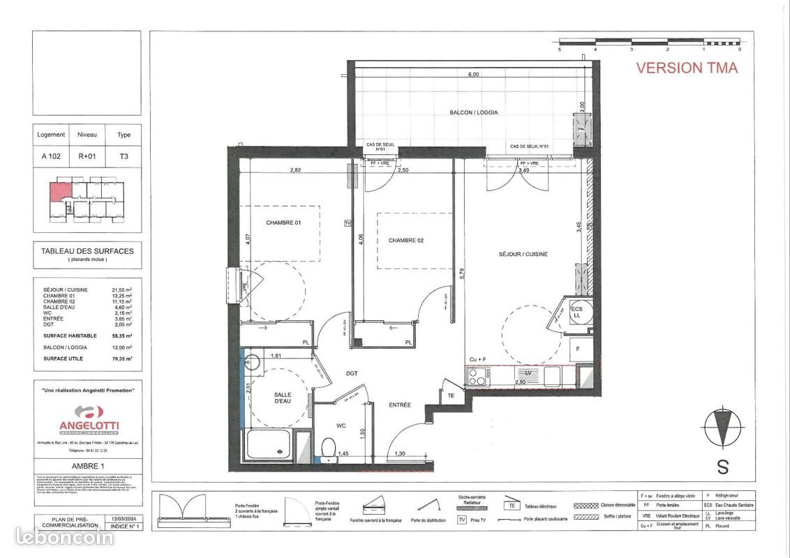 Appartement à louer, 58m², Béziers