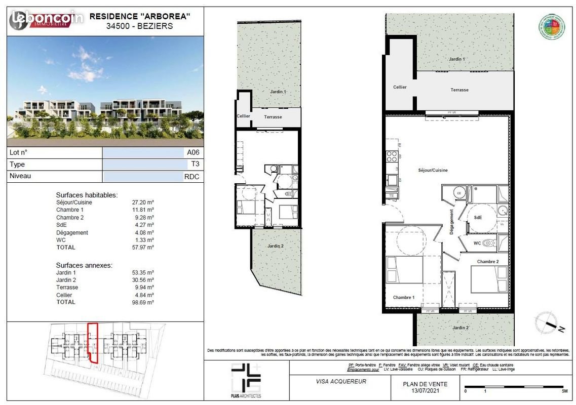 Appartement à louer, 58m², Béziers