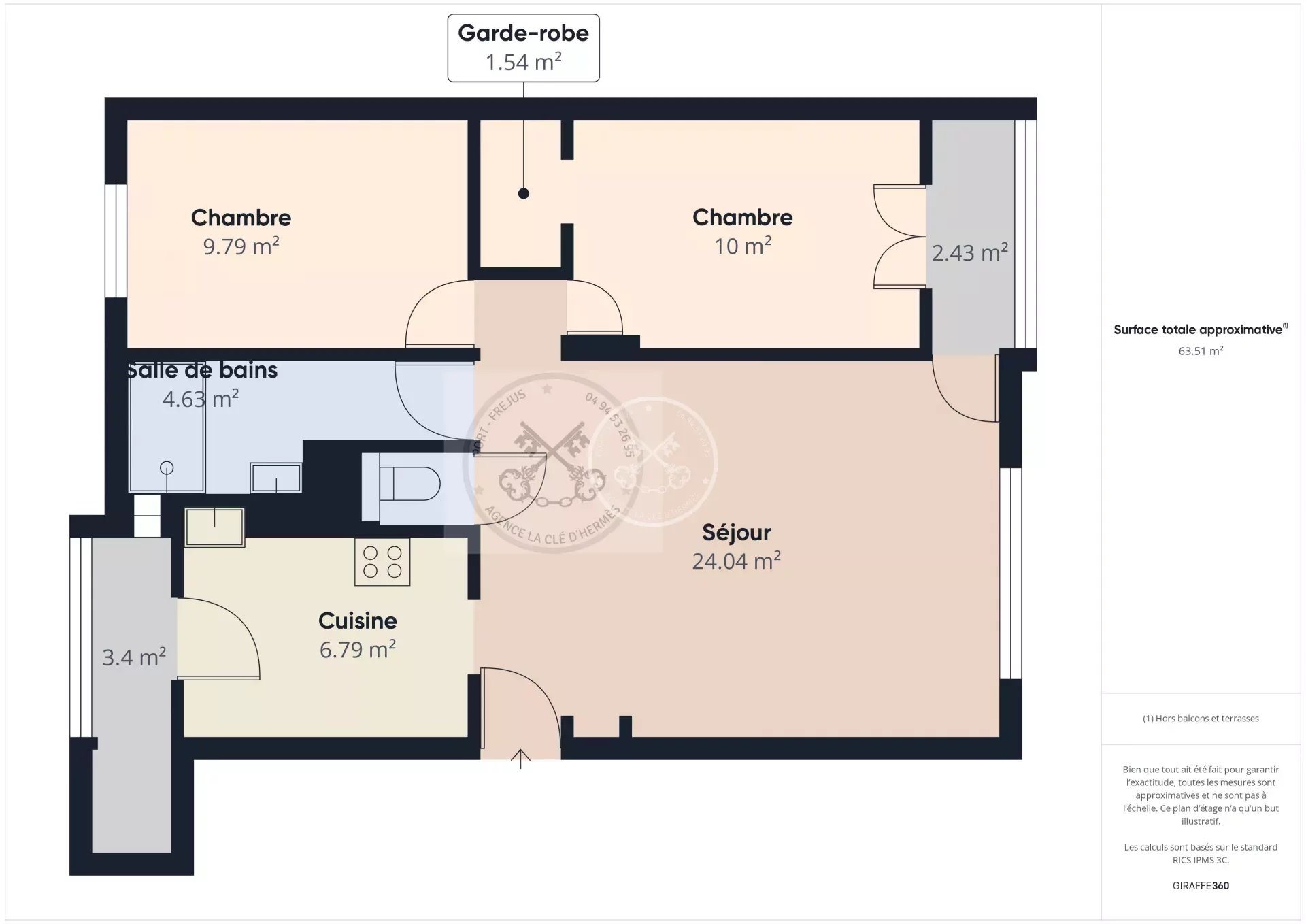 Appartement à vendre, 58m², Fréjus