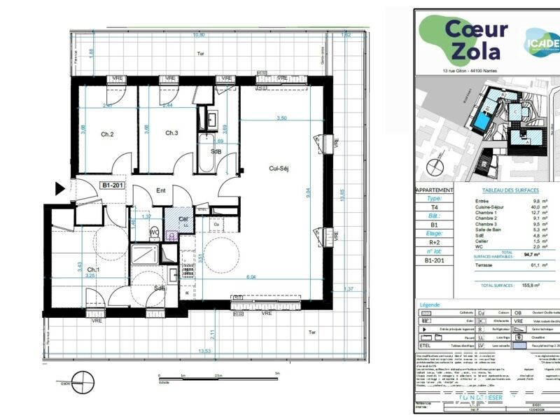 Appartement à vendre, 95m², Nantes