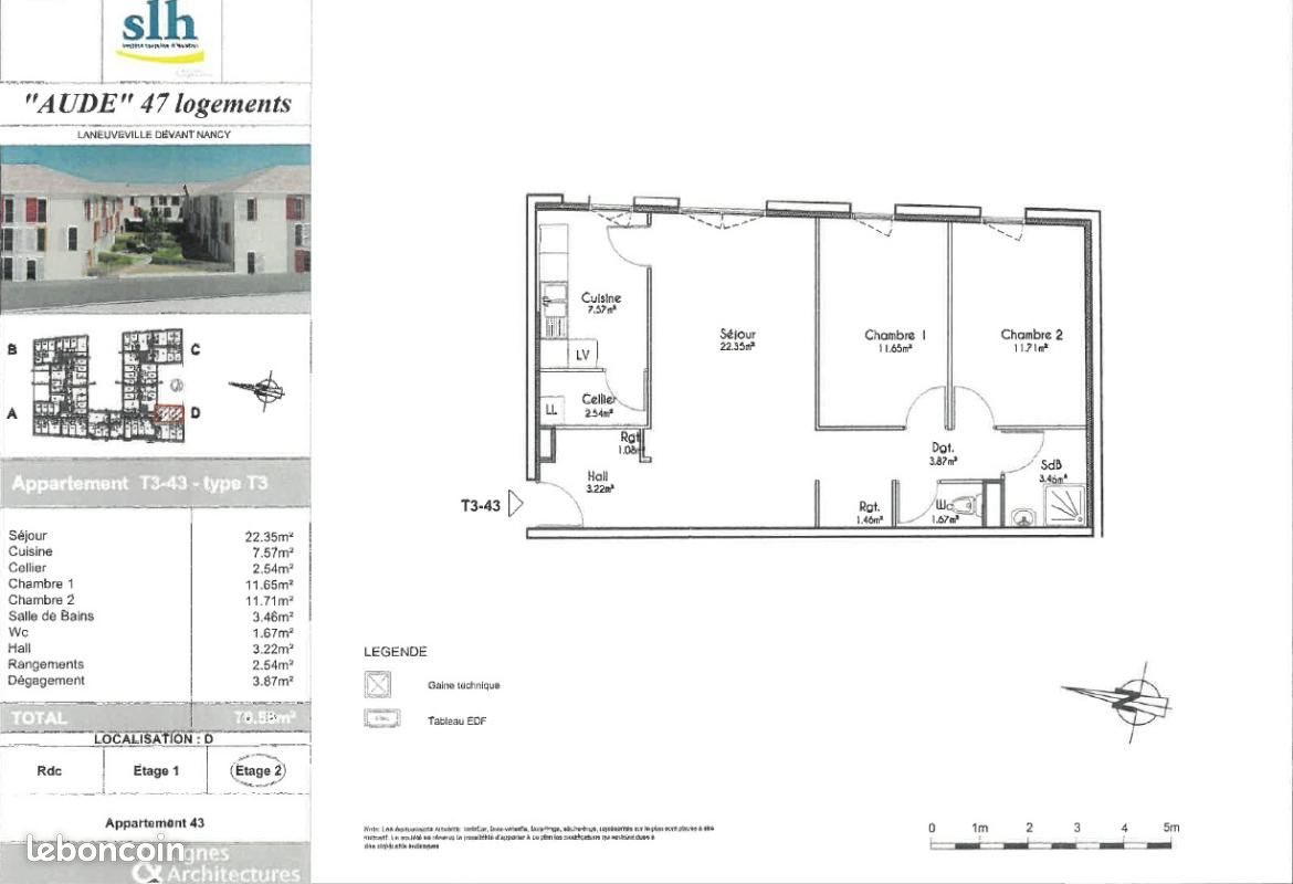 Appartement à louer, 70m², Laneuveville-devant-Nancy