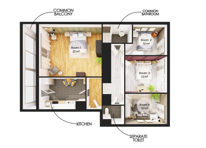 Appartement à louer, 86m², Bègles
