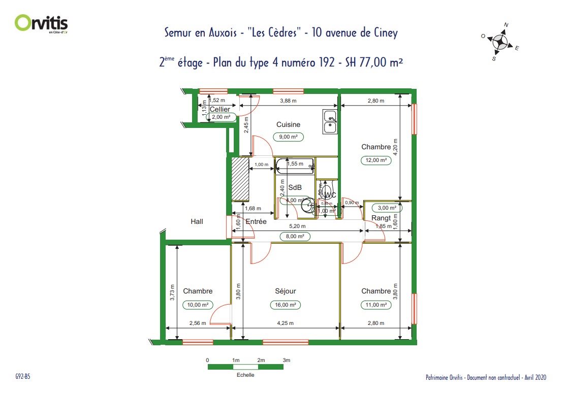 Appartement à louer, 77m², Semur-en-Auxois