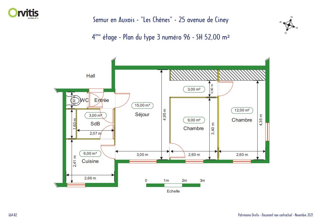 Appartement à louer, 52m², Semur-en-Auxois