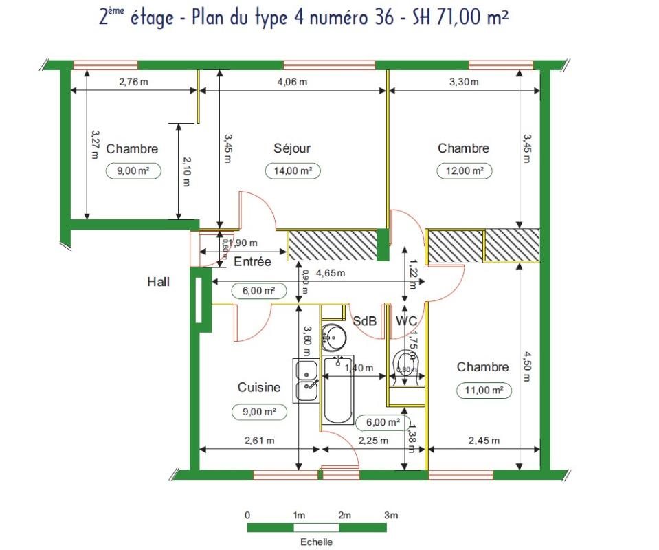 Appartement à louer, 71m², Genlis