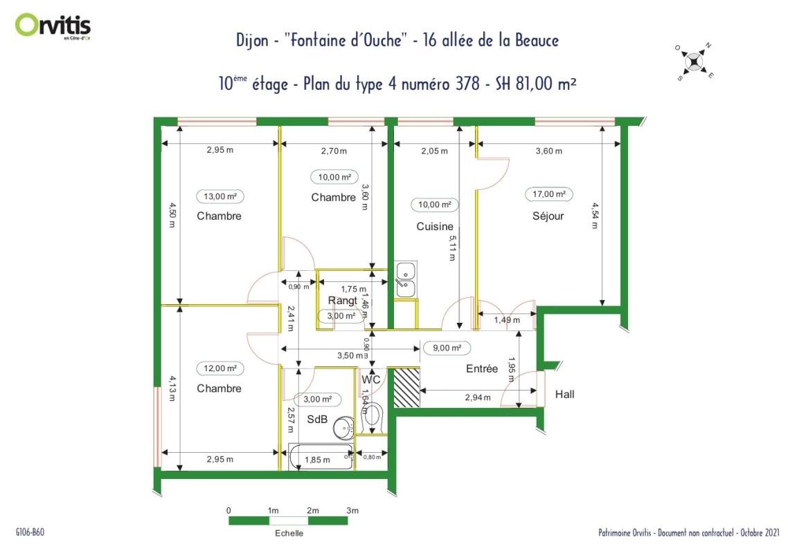Appartement à louer, 81m², Dijon