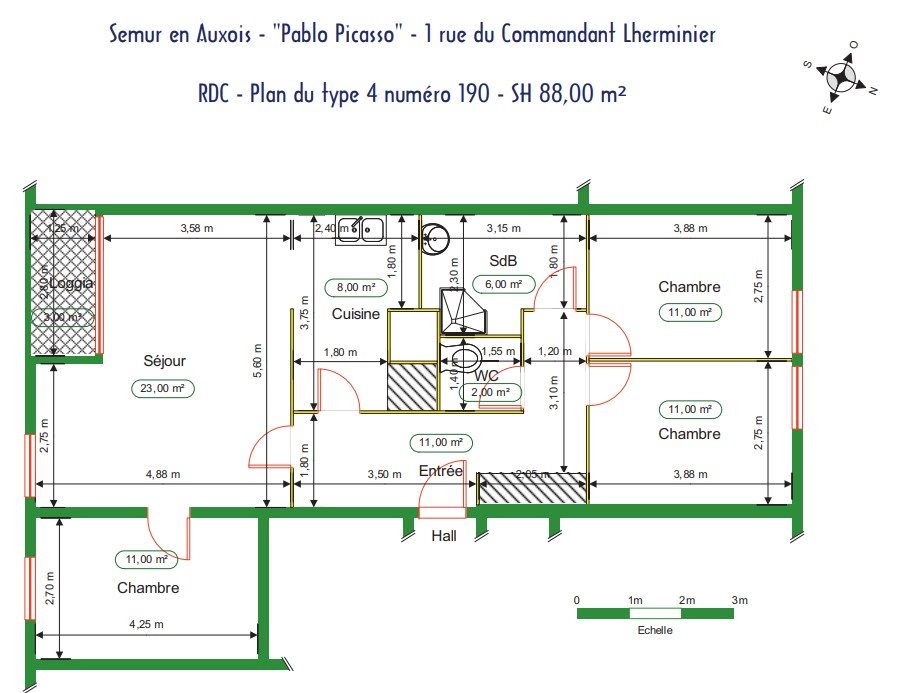 Appartement à louer, 85m², Semur-en-Auxois