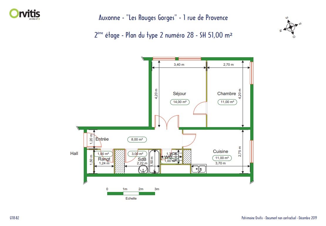 Appartement à louer, 51m², Auxonne