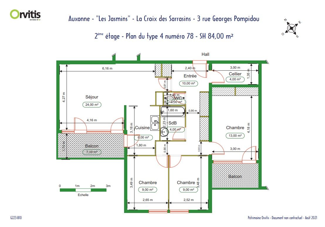Appartement à louer, 84m², Auxonne