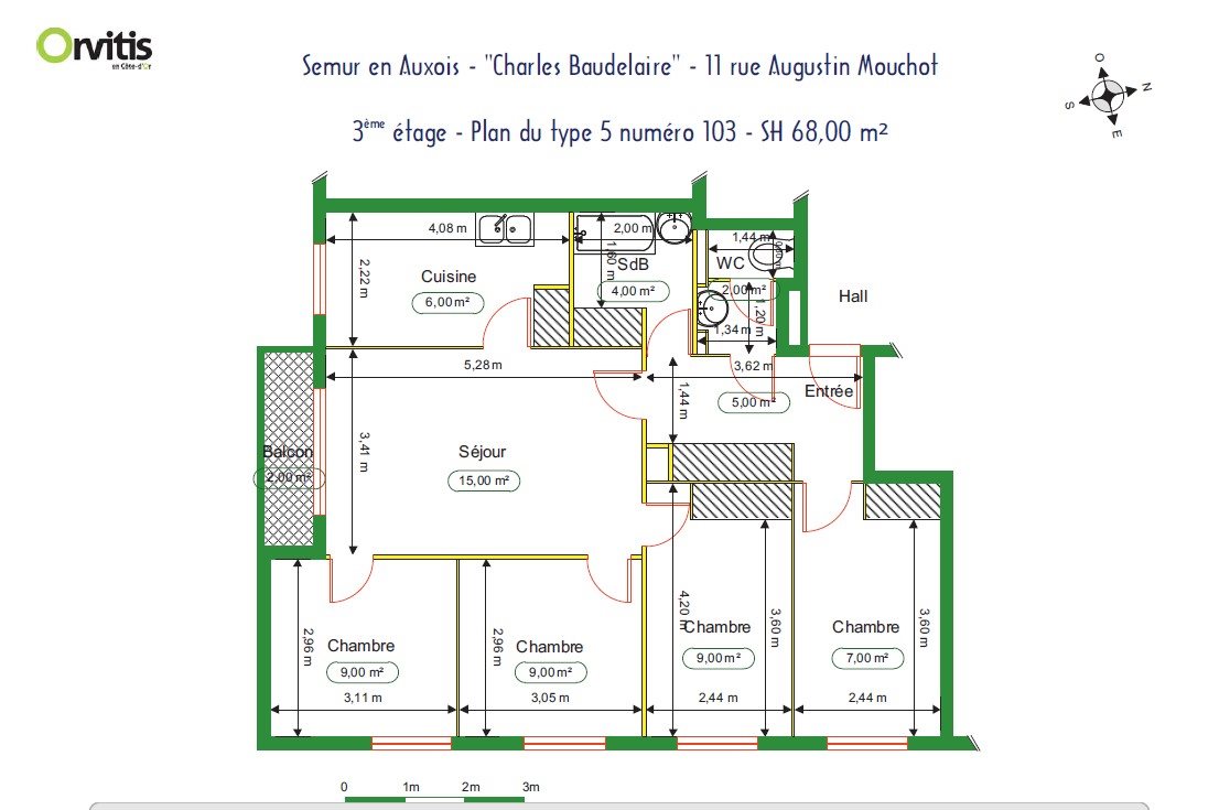 Appartement à louer, 68m², Semur-en-Auxois