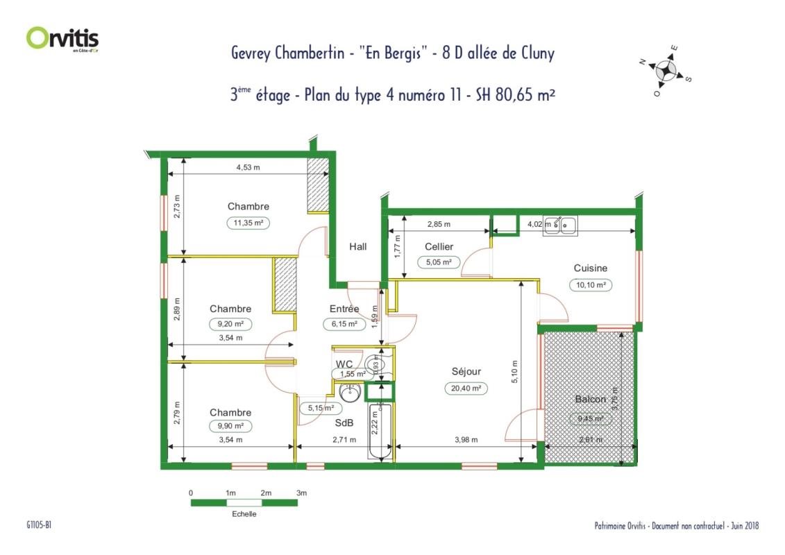 Appartement à louer, 81m², Gevrey-Chambertin