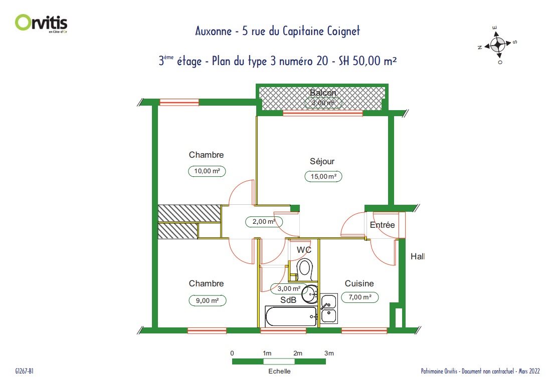 Appartement à louer, 50m², Auxonne