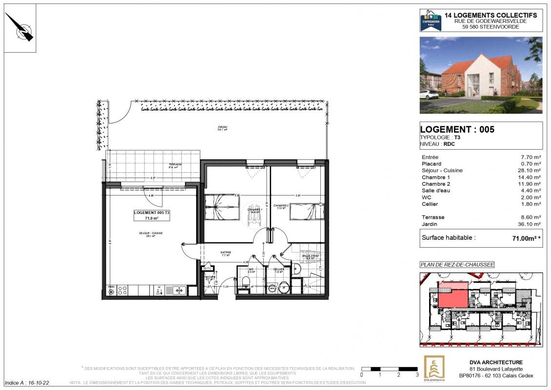 Appartement à vendre, 71m², Steenvoorde