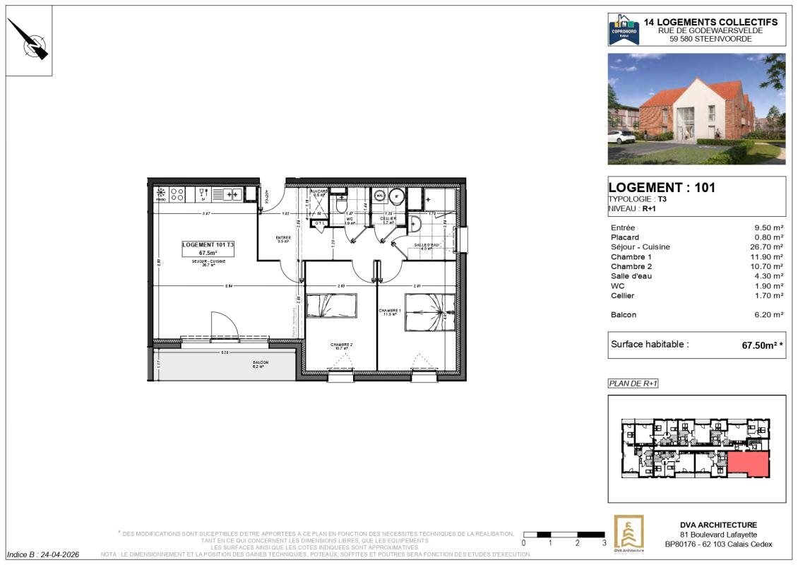 Appartement à vendre, 68m², Steenvoorde