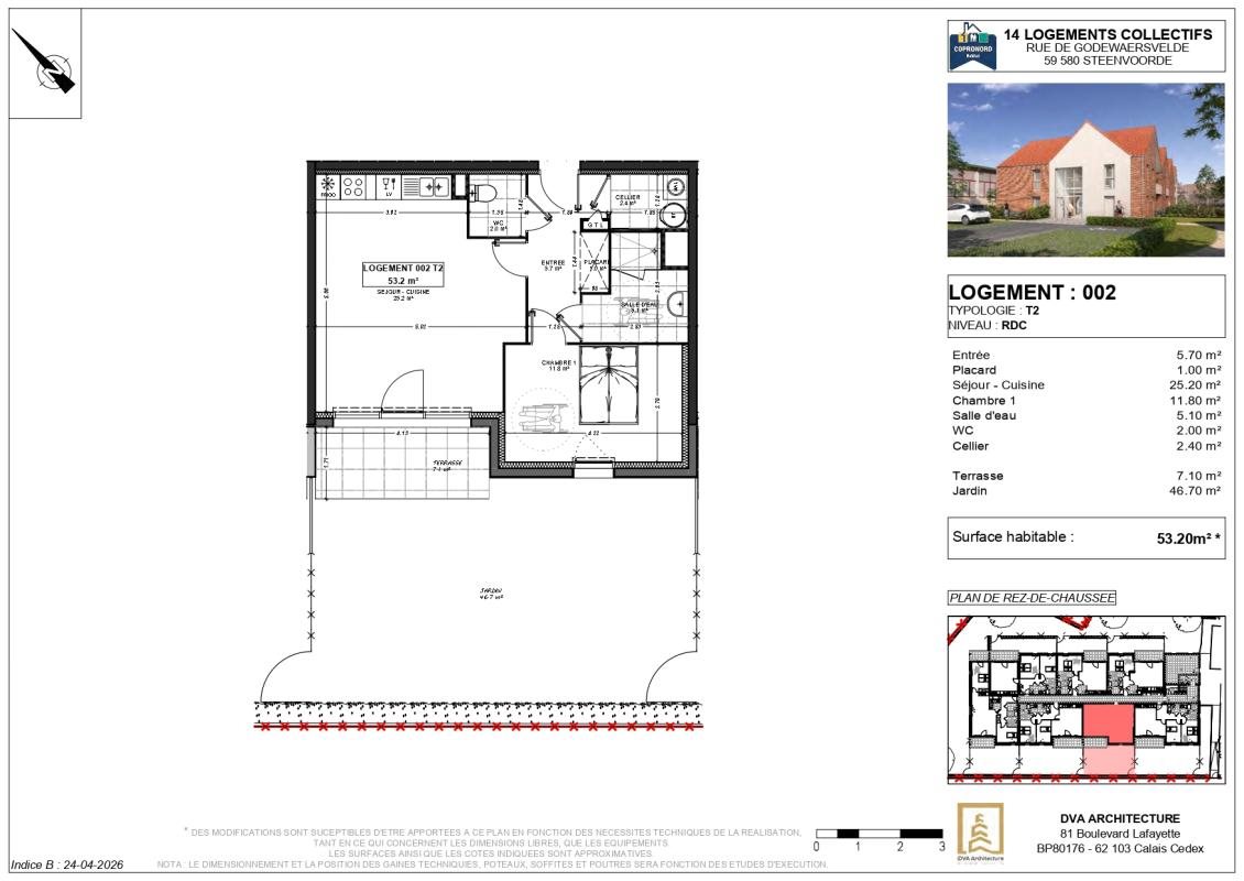 Appartement à vendre, 53m², Steenvoorde