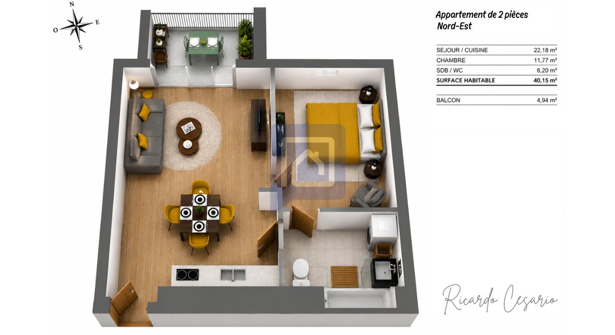 Appartement à vendre, 40m², Quimper