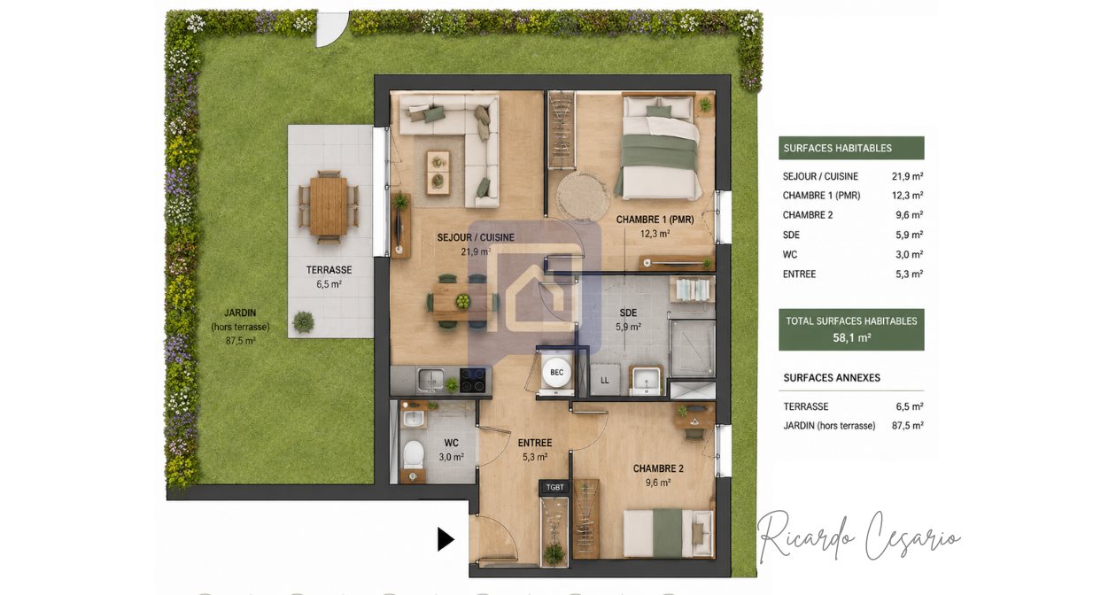 Appartement à vendre, 58m², Quimper