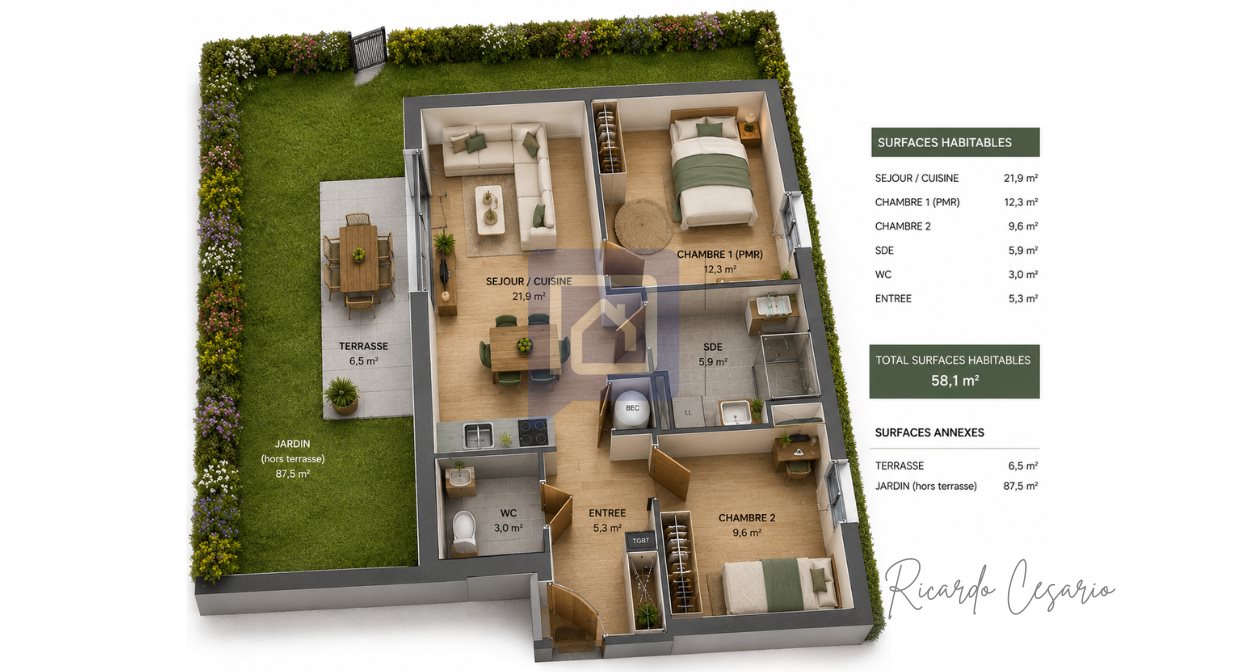 Appartement à vendre, 58m², Quimper