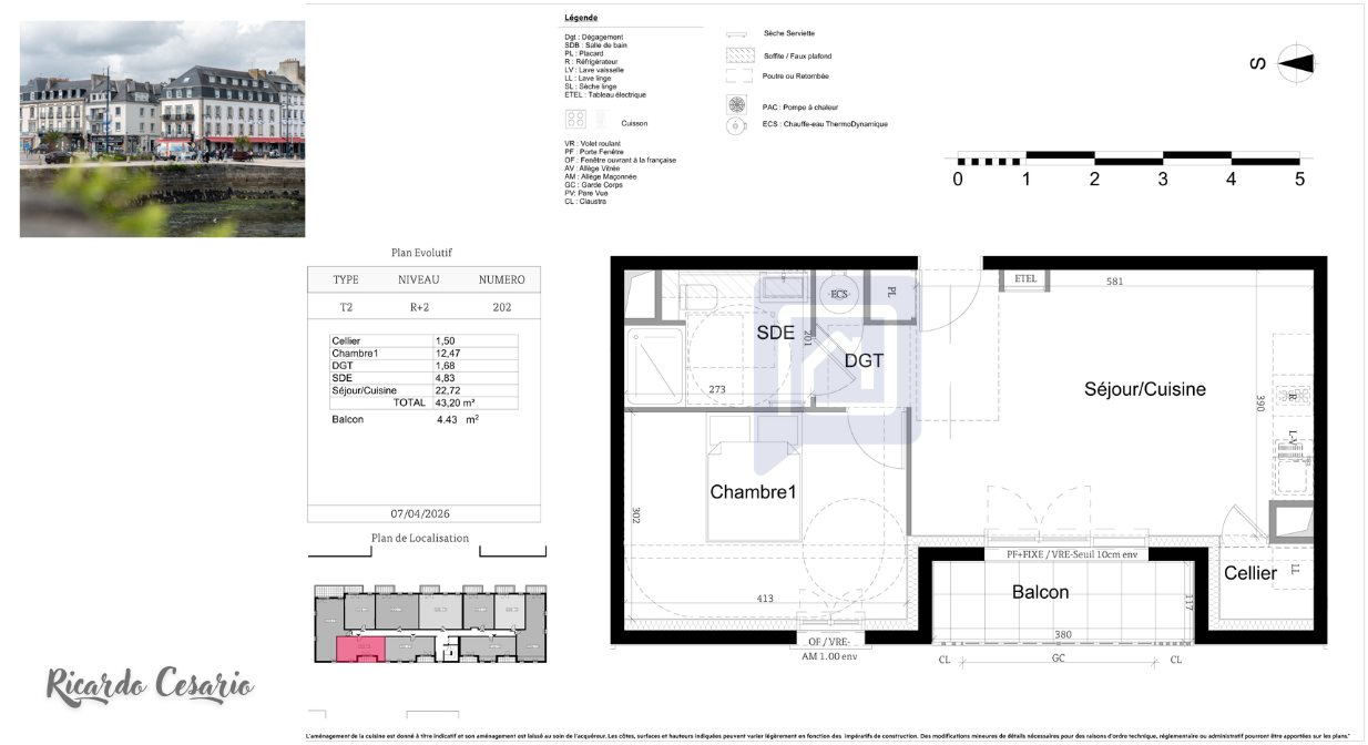 Appartement à vendre, 43m², Concarneau