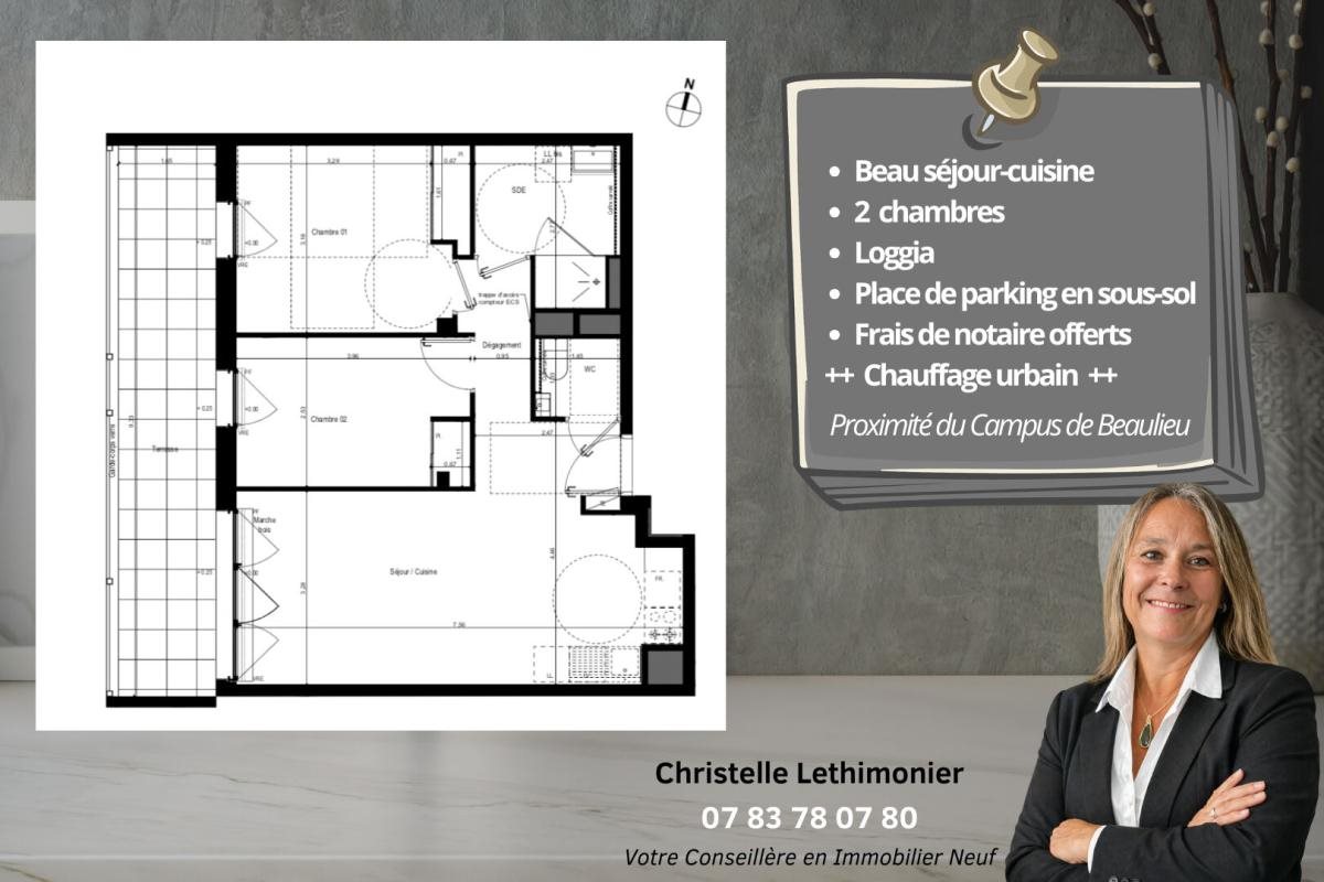 Appartement à vendre, 58m², Rennes