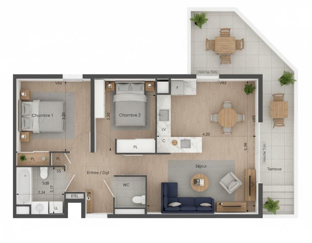 Appartement à vendre, 62m², Sète