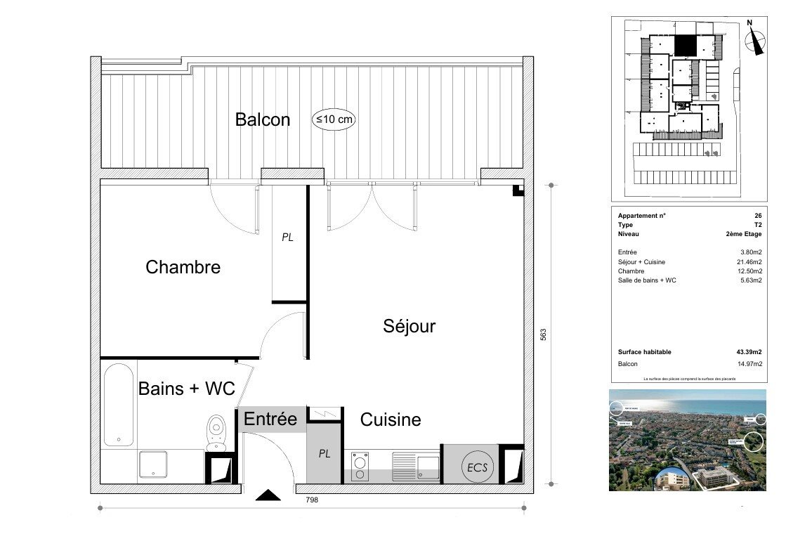 Appartement à vendre, 43m², Valras-Plage