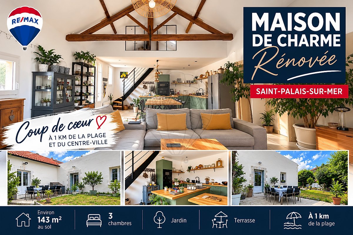 Maison à vendre, 143m², Saint-Palais-sur-Mer