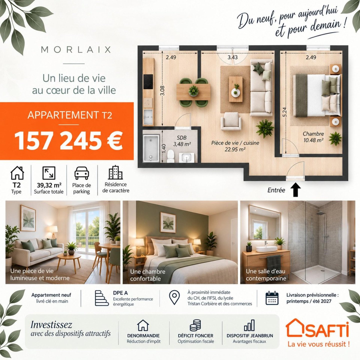 Appartement à vendre, 39m², Morlaix