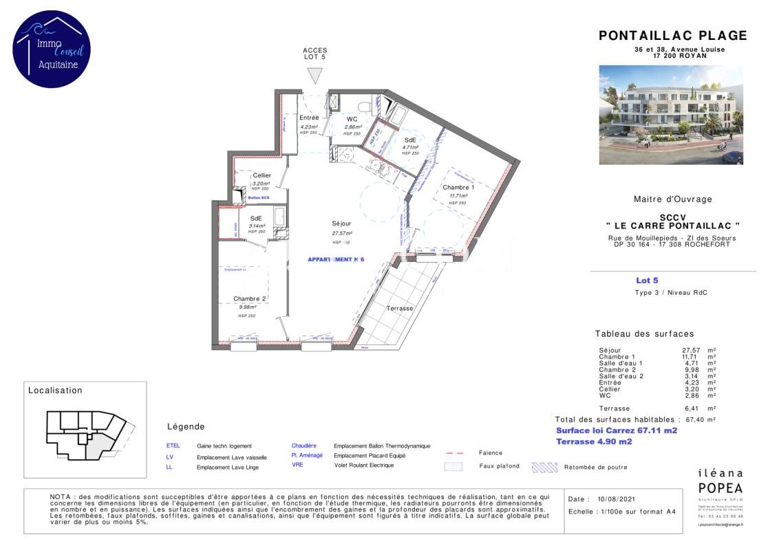 Appartement à vendre, 67m², Royan