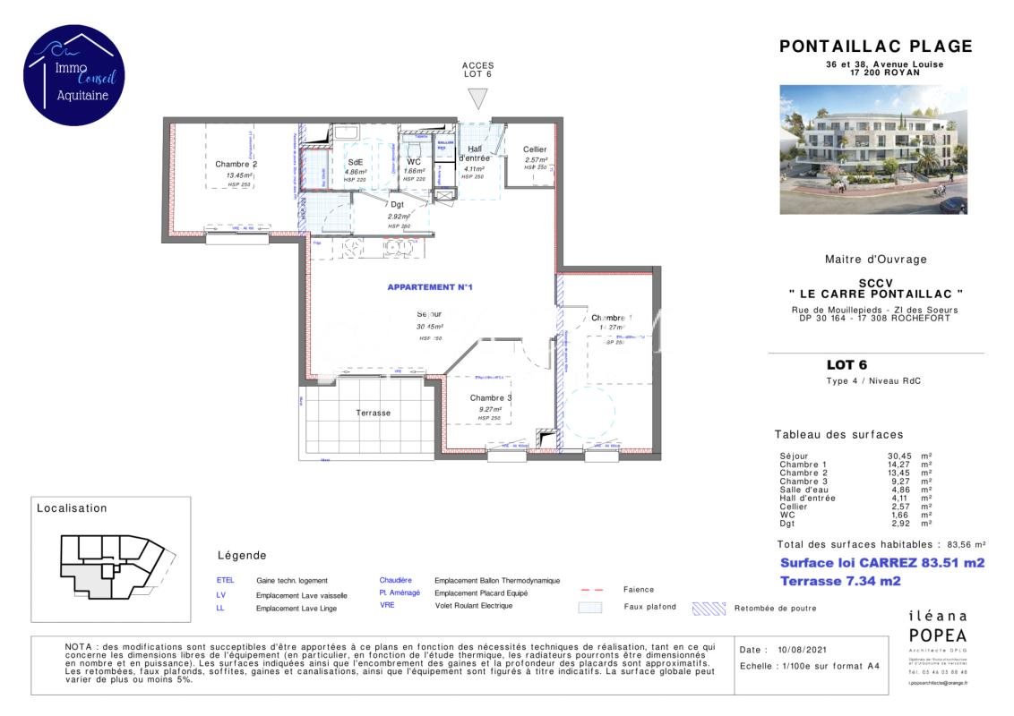 Appartement à vendre, 83m², Royan