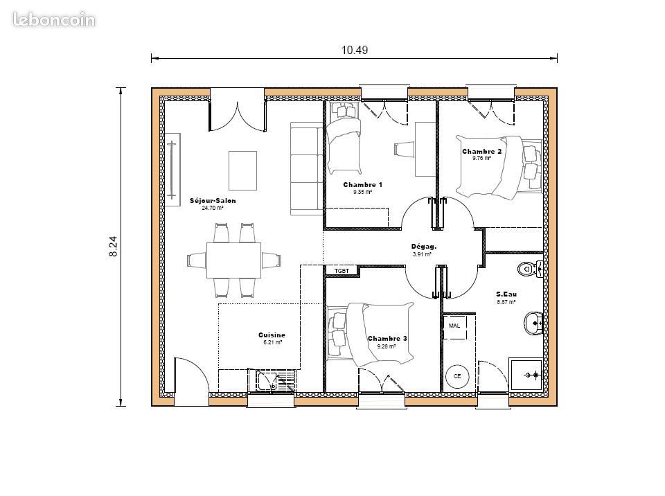 Maison à vendre, 72m², Fumel