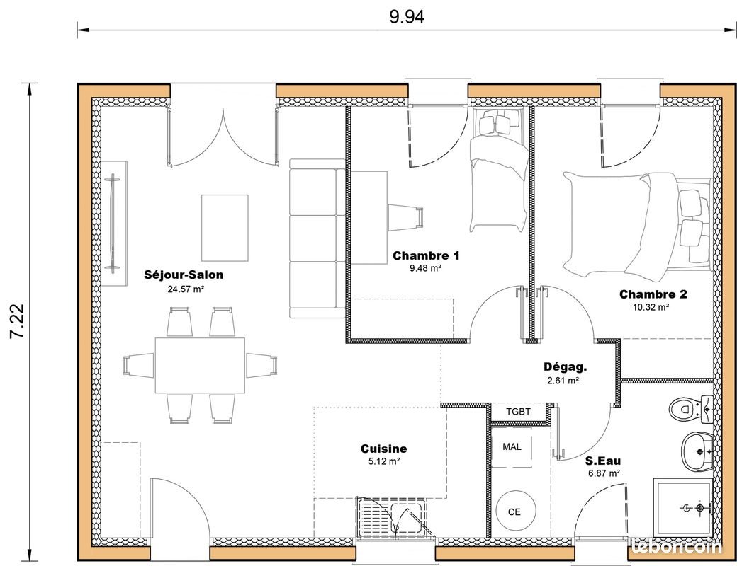 Maison à vendre, 58m², Saint-Sylvestre-sur-Lot
