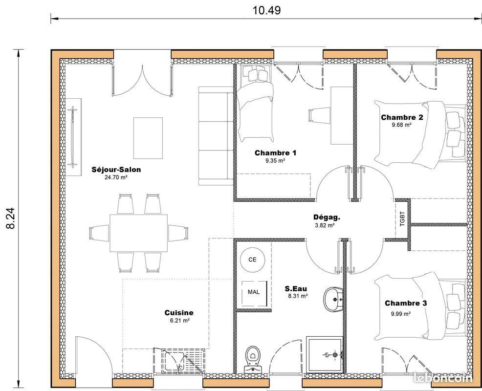 Maison à vendre, 72m², Samadet