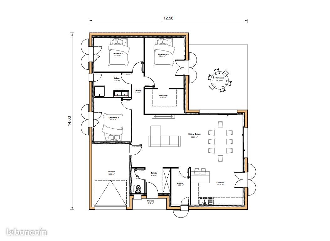 Maison à vendre, 107m², Villeneuve-de-Marsan