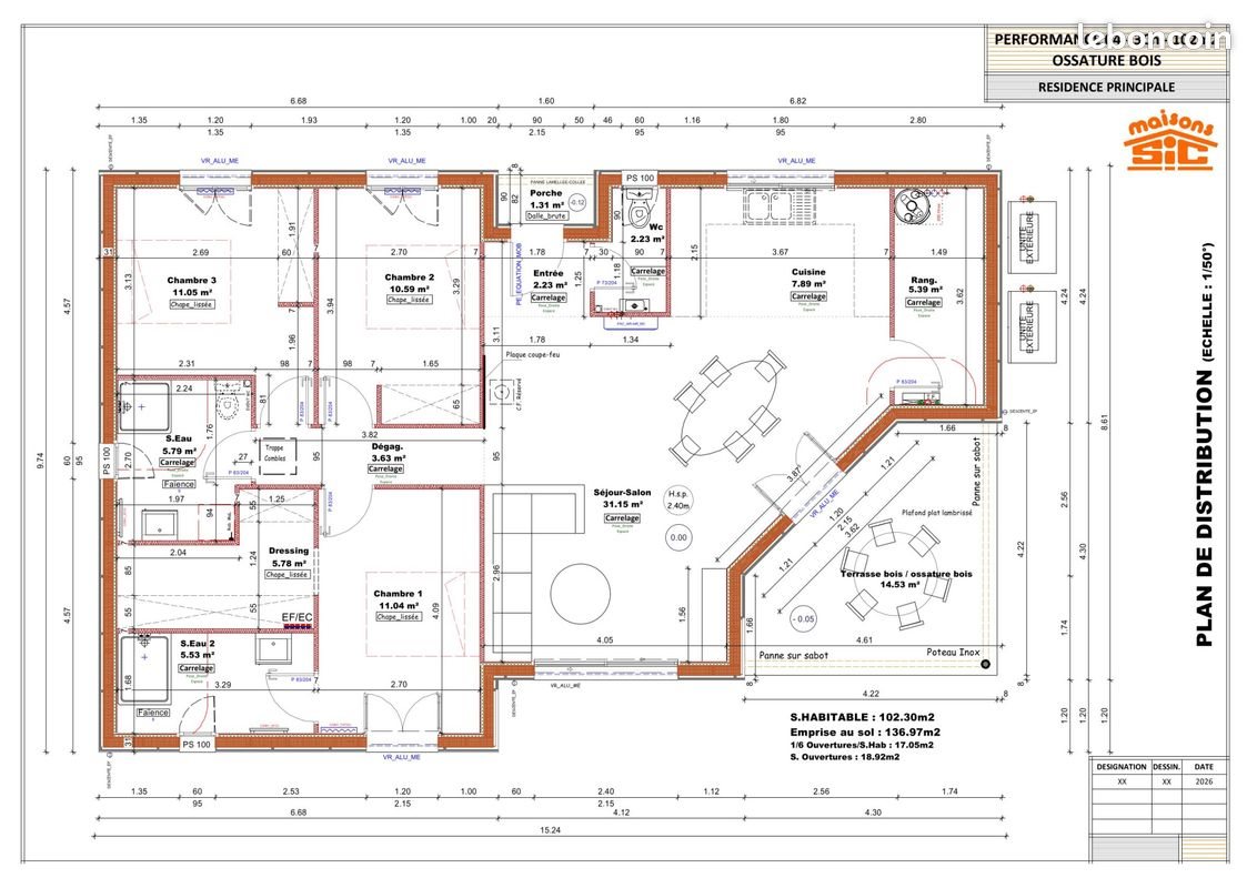 Maison à vendre, 102m², Landiras