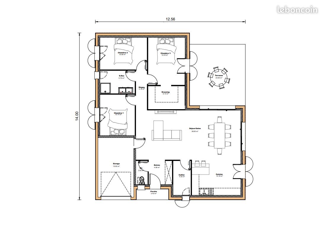 Maison à vendre, 107m², Leboulin