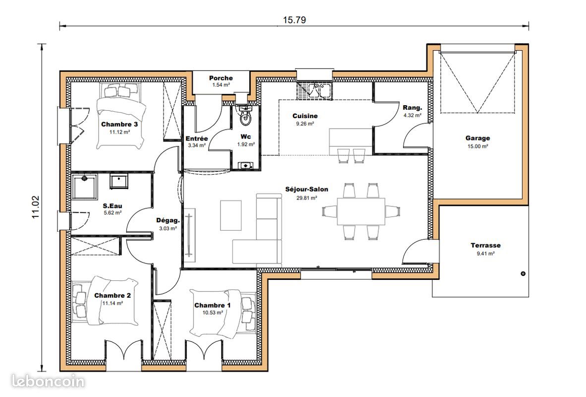 Maison à vendre, 90m², Laugnac