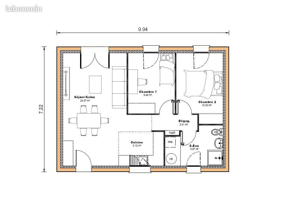 Maison à vendre, 58m², Villeneuve-sur-Lot