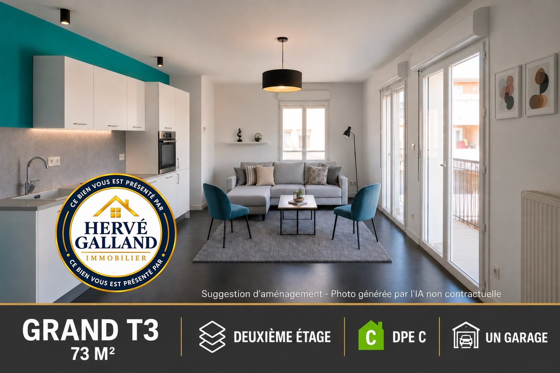 Appartement à vendre, 73m², Jassans-Riottier