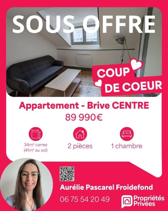 Appartement à vendre, 34m², Brive-la-Gaillarde