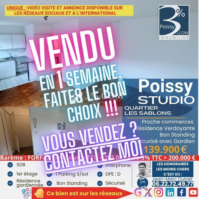 Appartement à vendre, 29m², Poissy