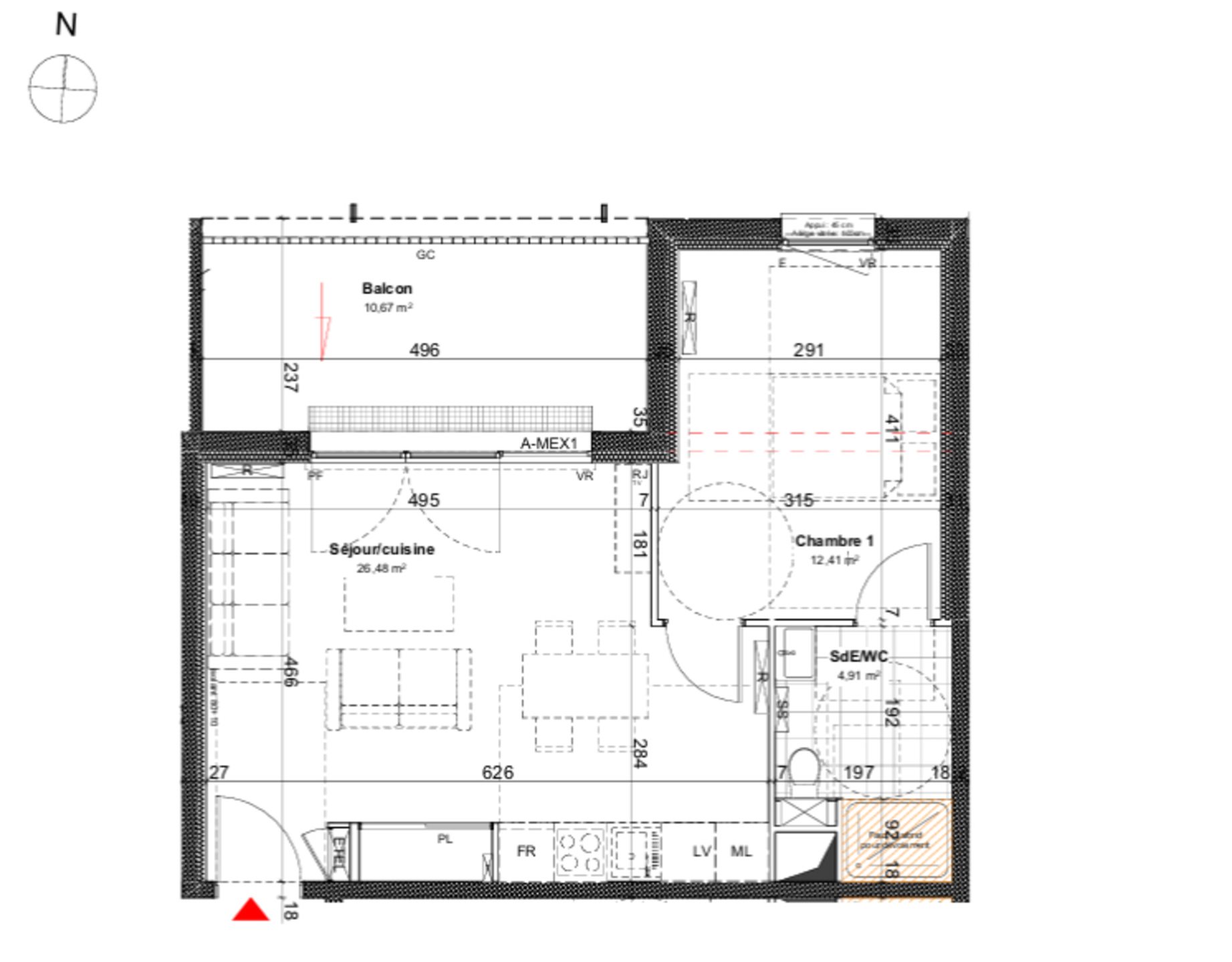 Appartement à vendre, 44m², Villers-lès-Nancy