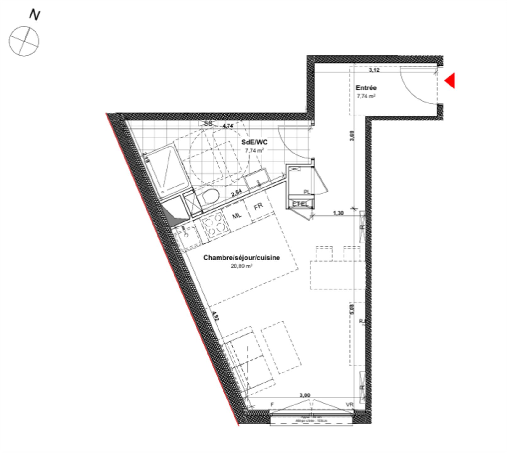 Appartement à vendre, 36m², Villers-lès-Nancy