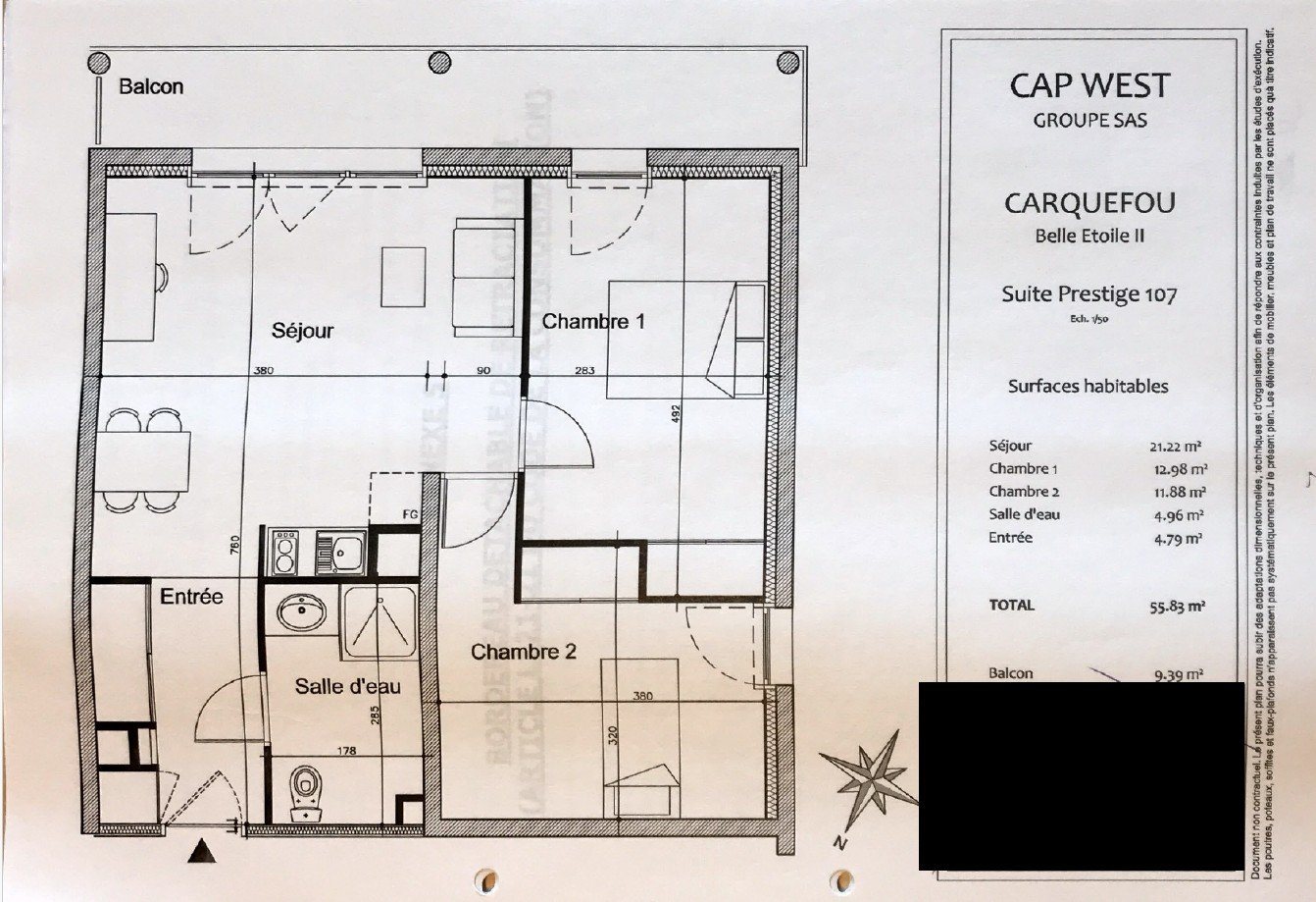 Appartement à vendre, 55m², Carquefou