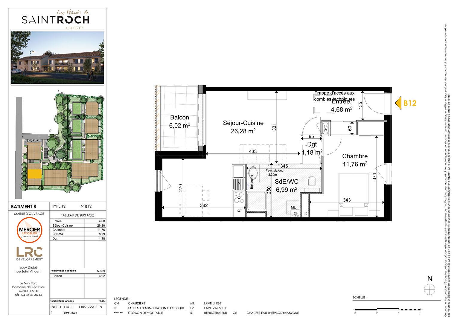 Appartement à vendre, 51m², Villefranche-sur-Saône