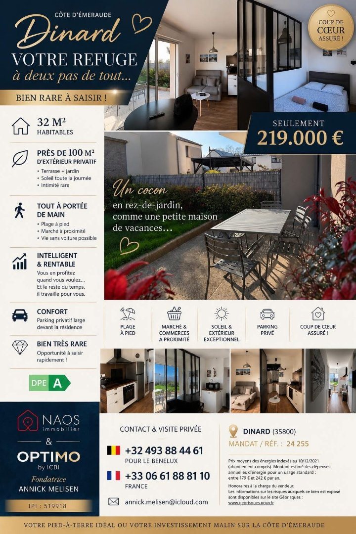 Appartement à vendre, 32m², Dinard