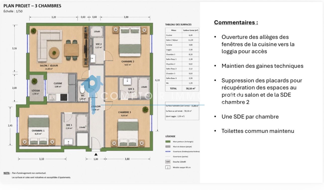 Appartement à vendre, 59m², Montpellier