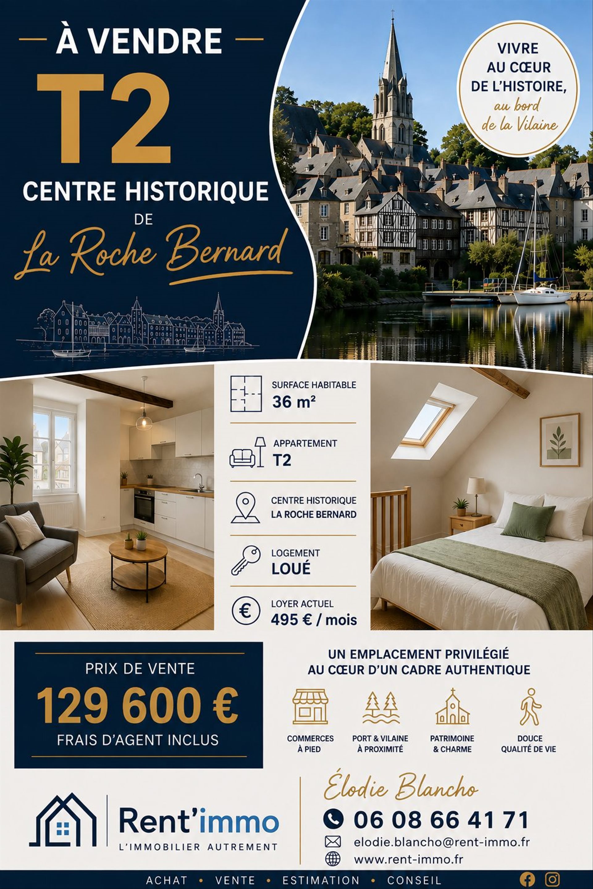 Appartement à vendre, 36m², La Roche-Bernard
